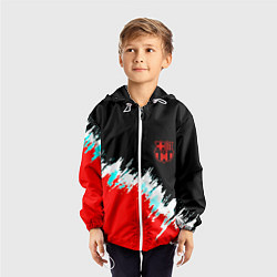 Ветровка с капюшоном детская Барселона фк краски, цвет: 3D-белый — фото 2