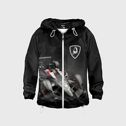 Ветровка с капюшоном детская Lamborghini F1, цвет: 3D-белый