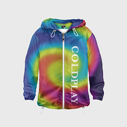 Ветровка с капюшоном детская Coldplay moon music album, цвет: 3D-белый