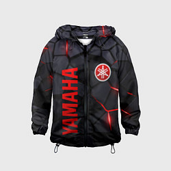Ветровка с капюшоном детская Yamaha - плиты с эффектом свечения, цвет: 3D-черный
