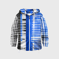 Детская ветровка White stripes on a black and blue background