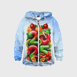 Ветровка с капюшоном детская Змеи к нам приходят 2025, цвет: 3D-белый