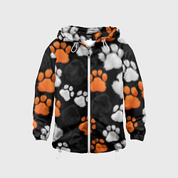 Ветровка с капюшоном детская Мохнатые лапки, цвет: 3D-белый