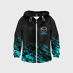 Ветровка с капюшоном детская Mazda голубые краски, цвет: 3D-белый