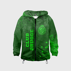Ветровка с капюшоном детская Club Brugge - green gradient вертикально, цвет: 3D-черный