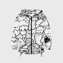Ветровка с капюшоном детская Doodle monsters, цвет: 3D-черный