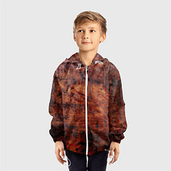 Ветровка с капюшоном детская Абстракция - rusty mood, цвет: 3D-белый — фото 2