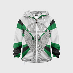 Ветровка с капюшоном детская Железнодорожные войска, цвет: 3D-белый