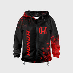 Ветровка с капюшоном детская Honda - red gradient вертикально, цвет: 3D-черный