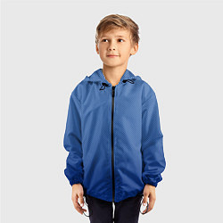 Ветровка с капюшоном детская Сине-голубой текстурированный градиент, цвет: 3D-черный — фото 2