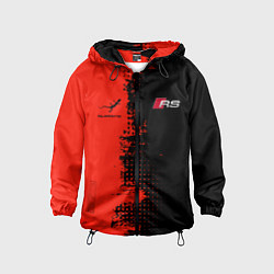 Ветровка с капюшоном детская AUDI quattro black and red, цвет: 3D-черный