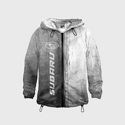 Ветровка с капюшоном детская Subaru - grey gradient по-вертикали, цвет: 3D-черный