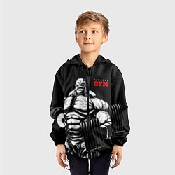 Ветровка с капюшоном детская Fitness GYM - jock, цвет: 3D-черный — фото 2