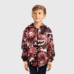 Ветровка с капюшоном детская Растения против зомби в красном цвете, цвет: 3D-черный — фото 2