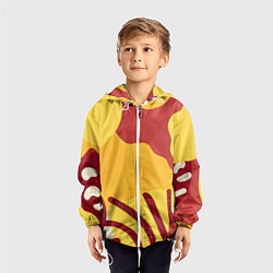 Ветровка с капюшоном детская Жаркий африканский паттерн, цвет: 3D-белый — фото 2