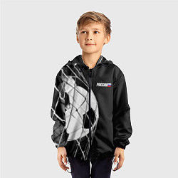 Ветровка с капюшоном детская Футбольный мяч в сетке ворот, цвет: 3D-черный — фото 2
