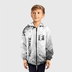 Ветровка с капюшоном детская Fortnite - white gradient вертикально, цвет: 3D-черный — фото 2