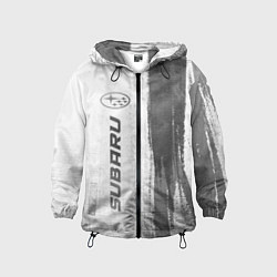 Ветровка с капюшоном детская Subaru - white gradient по-вертикали, цвет: 3D-черный