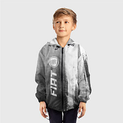 Ветровка с капюшоном детская Fiat - grey gradient по-вертикали, цвет: 3D-черный — фото 2