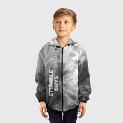Ветровка с капюшоном детская Stumble Guys - grey gradient по-вертикали, цвет: 3D-черный — фото 2