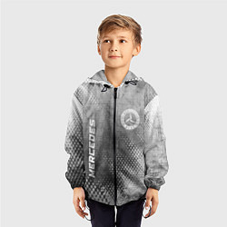 Ветровка с капюшоном детская Mercedes - grey gradient вертикально, цвет: 3D-черный — фото 2