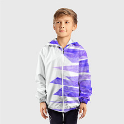 Ветровка с капюшоном детская Color white purple, цвет: 3D-белый — фото 2