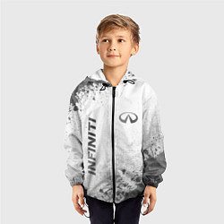 Ветровка с капюшоном детская Infiniti - white gradient вертикально, цвет: 3D-черный — фото 2