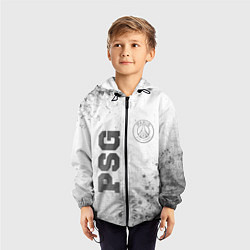 Ветровка с капюшоном детская PSG - white gradient вертикально, цвет: 3D-черный — фото 2