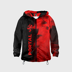 Ветровка с капюшоном детская Portal - red gradient по-вертикали, цвет: 3D-черный