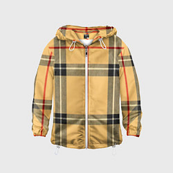Ветровка с капюшоном детская Классическая клеточка, цвет: 3D-белый