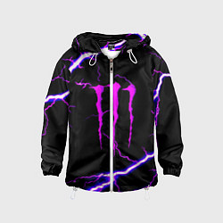 Ветровка с капюшоном детская Monster energy neon storm, цвет: 3D-белый