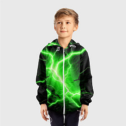Ветровка с капюшоном детская Color green black, цвет: 3D-белый — фото 2