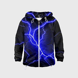 Ветровка с капюшоном детская Color blue black, цвет: 3D-белый