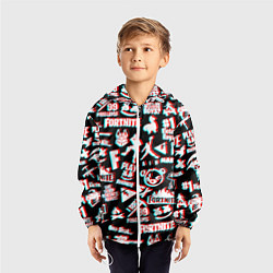 Ветровка с капюшоном детская Fortnite glitch game, цвет: 3D-белый — фото 2