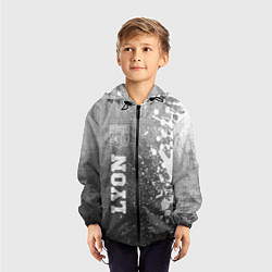 Ветровка с капюшоном детская Lyon - grey gradient по-вертикали, цвет: 3D-черный — фото 2