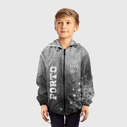 Ветровка с капюшоном детская Porto - grey gradient вертикально, цвет: 3D-черный — фото 2