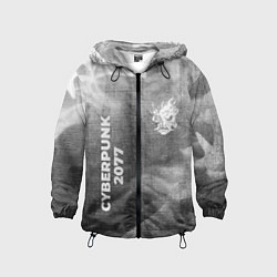 Детская ветровка Cyberpunk 2077 - grey gradient вертикально