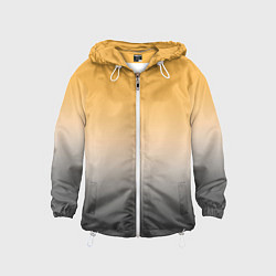 Ветровка с капюшоном детская Бледный жёлто-серый градиент, цвет: 3D-белый