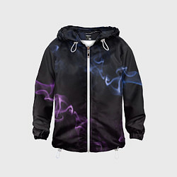 Ветровка с капюшоном детская Color black blue pink, цвет: 3D-белый