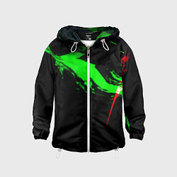 Детская ветровка Color black green red