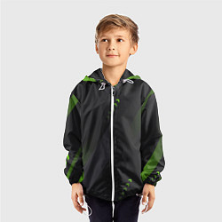 Ветровка с капюшоном детская Color black green, цвет: 3D-белый — фото 2