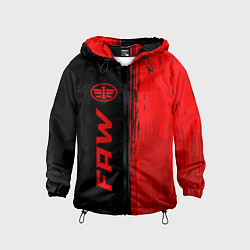 Ветровка с капюшоном детская FAW - red gradient по-вертикали, цвет: 3D-черный
