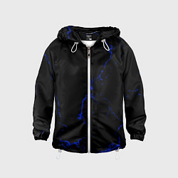 Ветровка с капюшоном детская Color black blue, цвет: 3D-белый