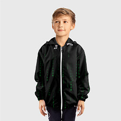 Ветровка с капюшоном детская Color black green, цвет: 3D-белый — фото 2