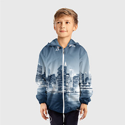 Ветровка с капюшоном детская New York город, цвет: 3D-белый — фото 2