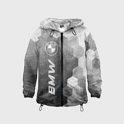 Ветровка с капюшоном детская BMW - grey gradient по-вертикали, цвет: 3D-черный
