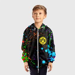 Ветровка с капюшоном детская Borussia neon splash, цвет: 3D-белый — фото 2