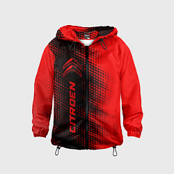 Ветровка с капюшоном детская Citroen - red gradient по-вертикали, цвет: 3D-черный
