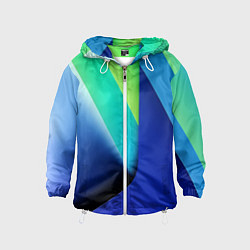 Ветровка с капюшоном детская Color blue green, цвет: 3D-белый