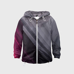 Ветровка с капюшоном детская Color black grey, цвет: 3D-белый